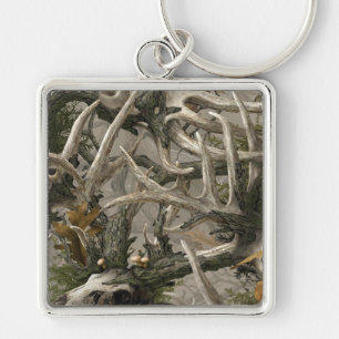 Porte-clés Camo de crâne de cerfs communs de région