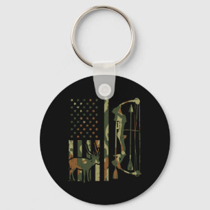 Porte-clés Camo Drapeau Cerf Chasse Patriotique Chasseur Père
