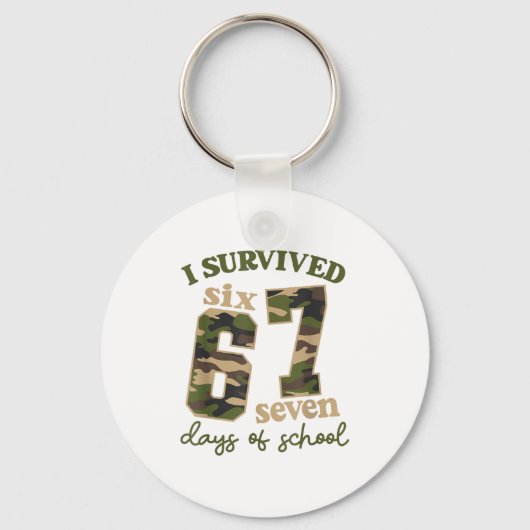 Porte-clés Camo I Survived 67 Six Seven Days Of School Teache (Recto)