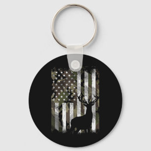 Porte-clés Camo US Drapeau Der Elk Buck Camoflage Chasse Chas