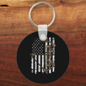 Porte-clés Camo Usa Drapeau Tir à l'arc Composé Bow - Chasseu (Recto)