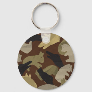 Porte-clés Camouflage animal Silhouette Brown