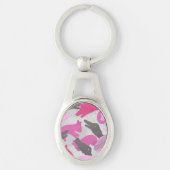Porte-clés Camouflage animal Silhouette rose (Devant)