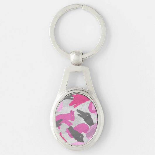 Porte-clés Camouflage animal Silhouette rose (Devant)