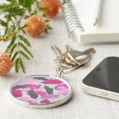 Porte-clés Camouflage animal Silhouette rose (Côté)