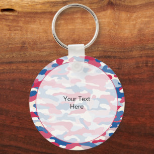 Porte-clés Camouflage blanc et bleu rouge Aluminium robuste