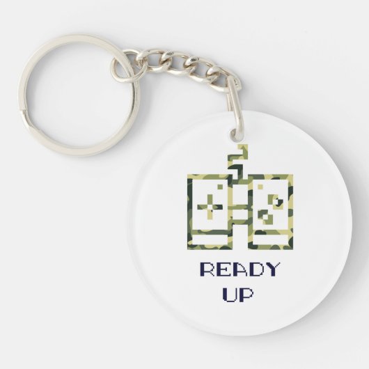 Porte-clés Camouflage Contrôleur de jeu vidéo prêt Gamer (Devant)