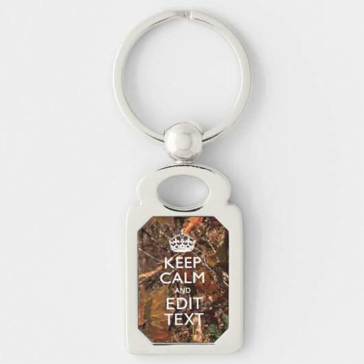 Porte-clés Camouflage Deep Woods Restez Calme Ayez Votre Text (Devant)