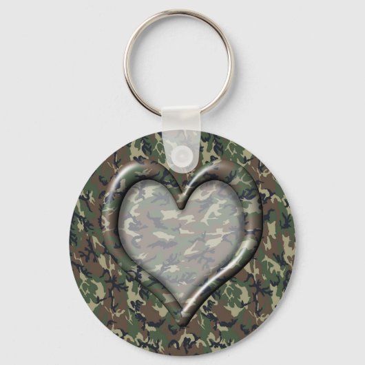 Porte-clés Camouflage Heart - Woodland (Recto)