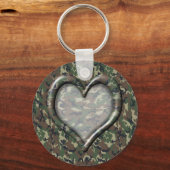 Porte-clés Camouflage Heart - Woodland (Recto)