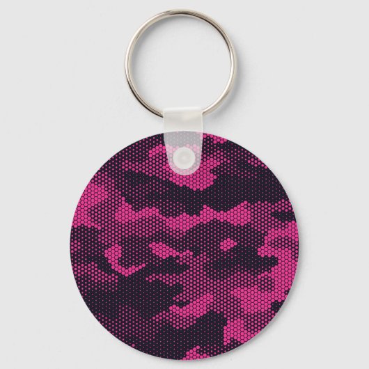 Porte-clés Camouflage hexagonal, texture militaire arrière - (Recto)