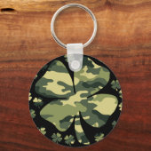 Porte-clés camouflage irlandais quatre feuilles de trèfle (Recto)