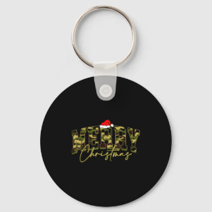 Porte-clés Camouflage Joyeux Noël Chapeau de Père Noël Pyjama