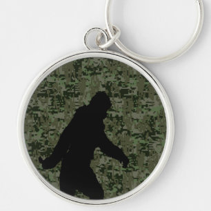 Porte-clés Camouflage numérique en silhouette noire Sasquatch