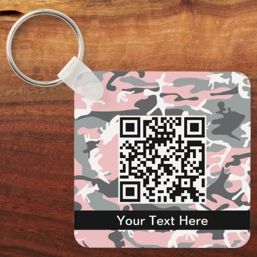 Porte-clés Camouflage rose et gris, Militaire, Armée (Recto)