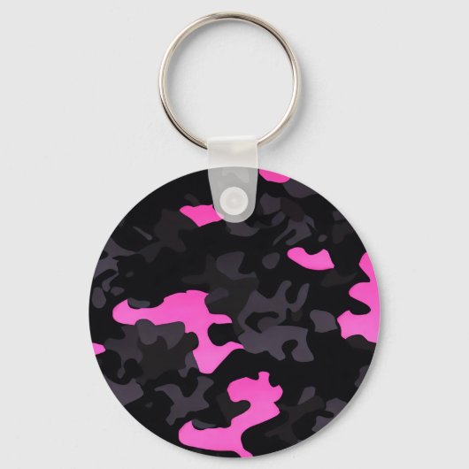 Porte-clés Camouflage rose et noir (Recto)