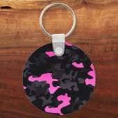 Porte-clés Camouflage rose et noir (Recto)
