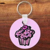 Porte-clés camouflage rose et violet cupcake (Recto)