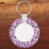 Porte-clés Camouflage rose/pourpre en bois - avec blanc (Recto)