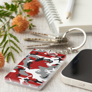 Porte-clés Camouflage rouge et gris, Militaire, Armée