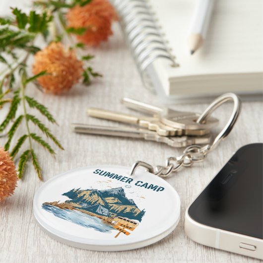 Porte-clés Camp d'été de conception simple (Devant droit)