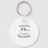 Porte-clés Camp one happy birthday name date campingadventure (Verso)