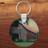 Porte-clés campagne coucher de soleil paysage agricole ancien (Recto)