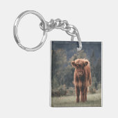 Porte-clés Campagne d'herbe d'automne de la vache de haute-te (Devant gauche)