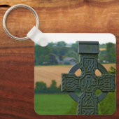 Porte-clés Campagne irlandaise Croix de pierre celtique, drap (Recto)