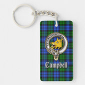 Porte-clés Campbell Clan Badge/Tartan Rectangle (Devant)