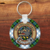 Porte-clés Campbell Crest au-dessus de Tartan (Recto)