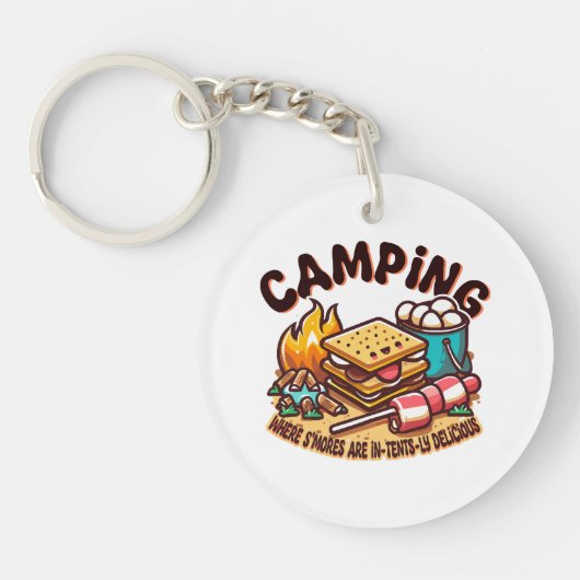 Porte-clés campement de smores (Devant)