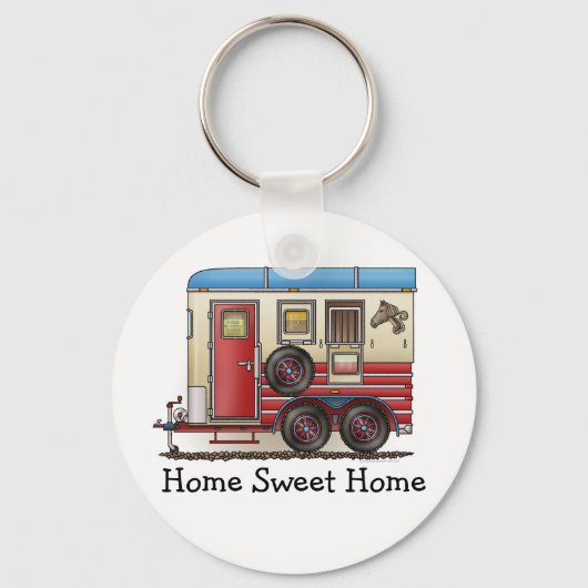 Porte-clés Camper de remorque à cheval (Recto)