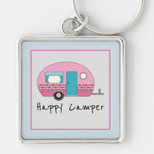 Porte-clés Camper RV Rose Cute Happy