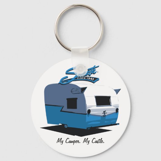 Porte-clés Camper Vintage Shasta - bleu (Recto)