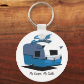 Porte-clés Camper Vintage Shasta - bleu (Recto)