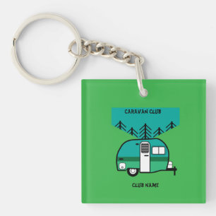 Porte-clés Campeurs heureux Caravançant Caravanes amusantes