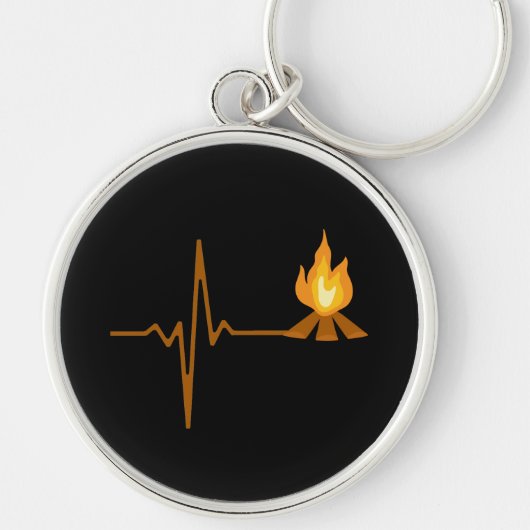 Porte-clés Campfire Heartbeat Camping (Devant)