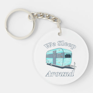 Porte-clés Camping amusant, on dort autour de RV