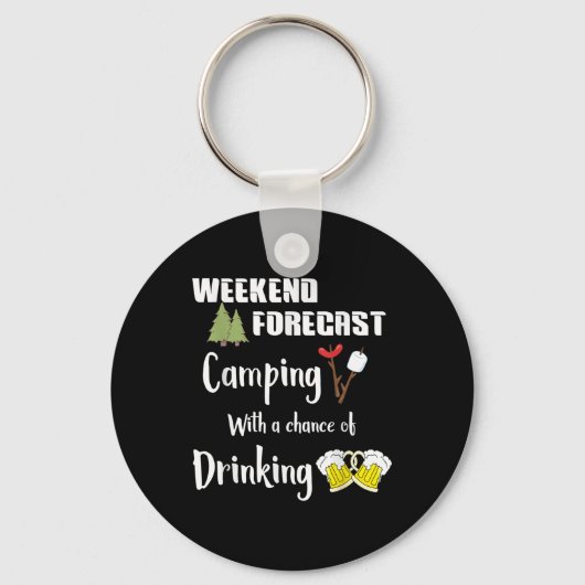 Porte-clés Camping Avec La Chance De Boire Funny Camper (Recto)
