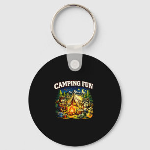 Porte-clés Camping aventure amusante drôle feu de camp extéri