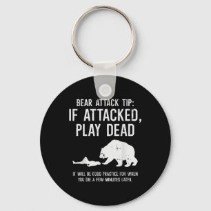 Porte-clés Camping Bear Attack Tip Drôle Randonnée Camper Men
