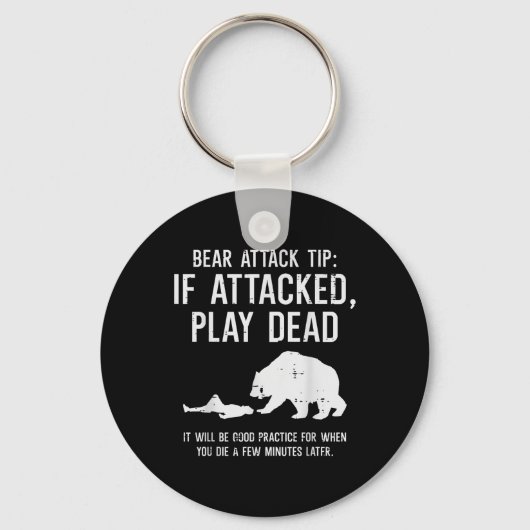 Porte-clés Camping Bear Attack Tip Drôle Randonnée Camper Men (Recto)
