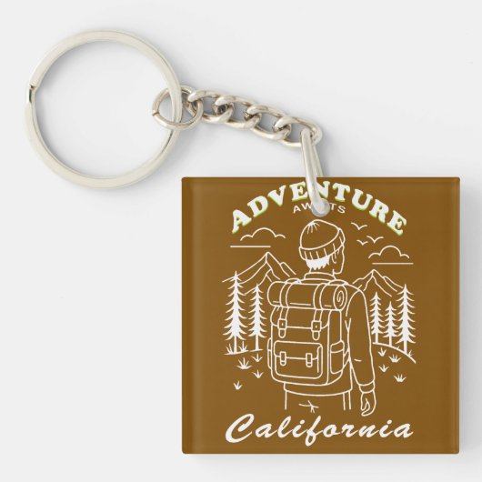 Porte-clés camping - Californie (Devant)