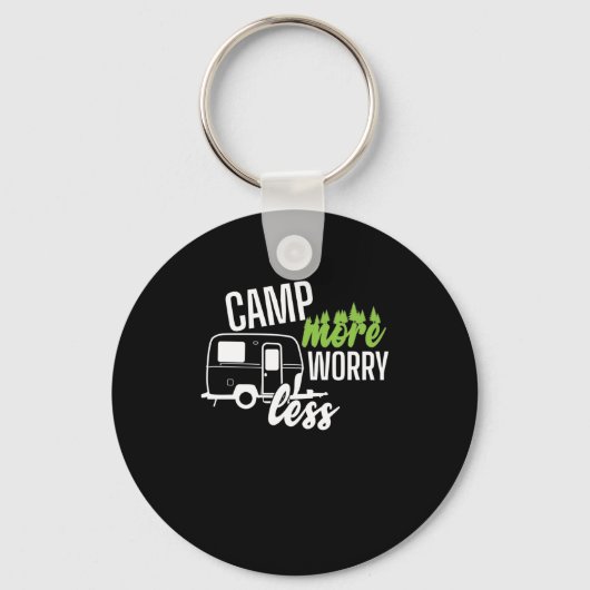Porte-clés Camping caravane Camp More Worry Less (Recto)
