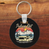 Porte-clés Camping Drôle Je Déteste Sortir Voyage Rétro (Recto)