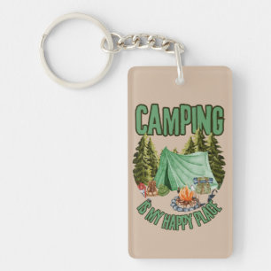 Porte-clés Camping est mon heureux porte - clé acrylique