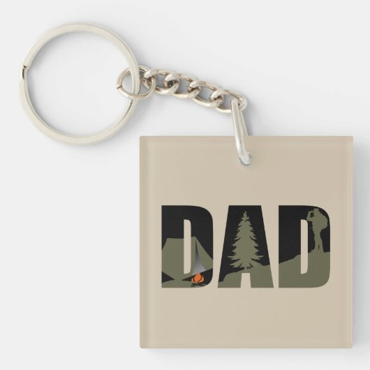 Porte-clés Camping extérieur papa heureux camper (Devant)