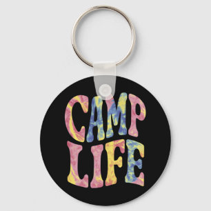 Porte-clés Camping Filles d'été Camp Life Tie-Die Rétro 