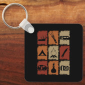 Porte-clés Camping - Fournitures de camping Rétro (Recto)